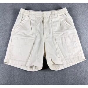 Talos Shorts Men's 34 Cargo White Pockets Elastic Side Waist